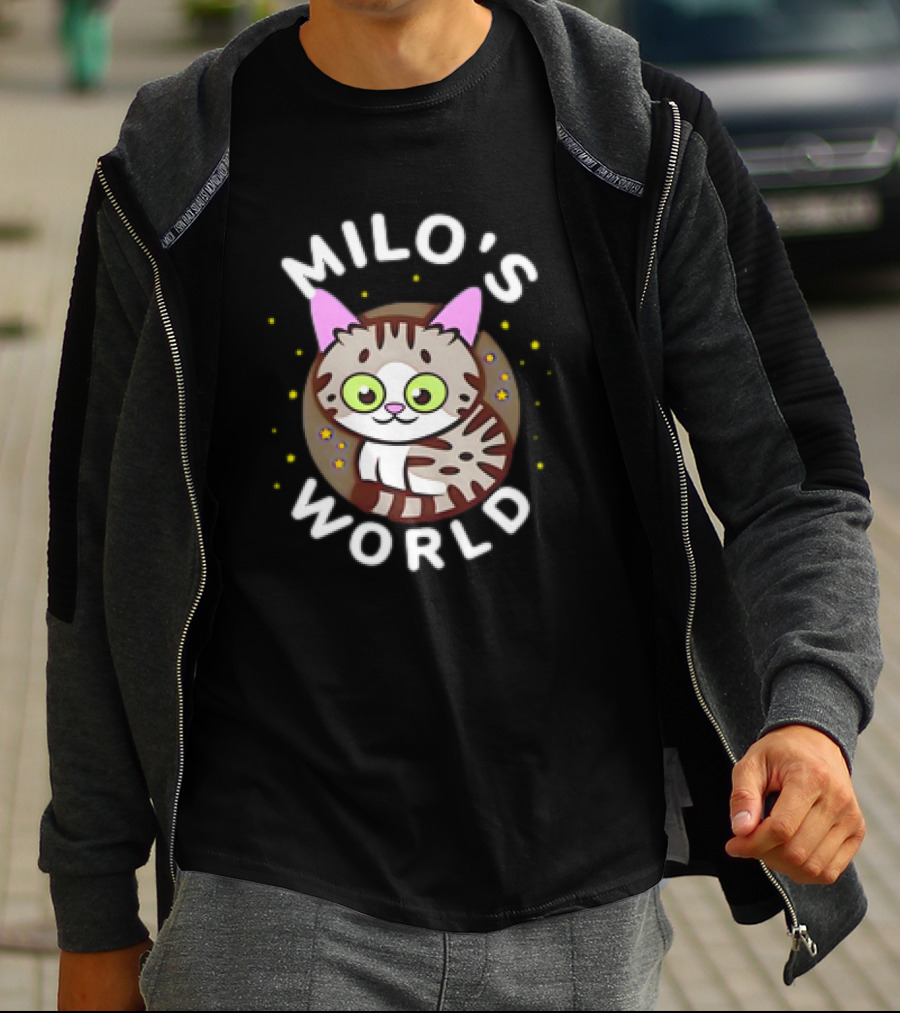 Milo's World Cat With Bright Eyes And Striped Fur T-Shirt