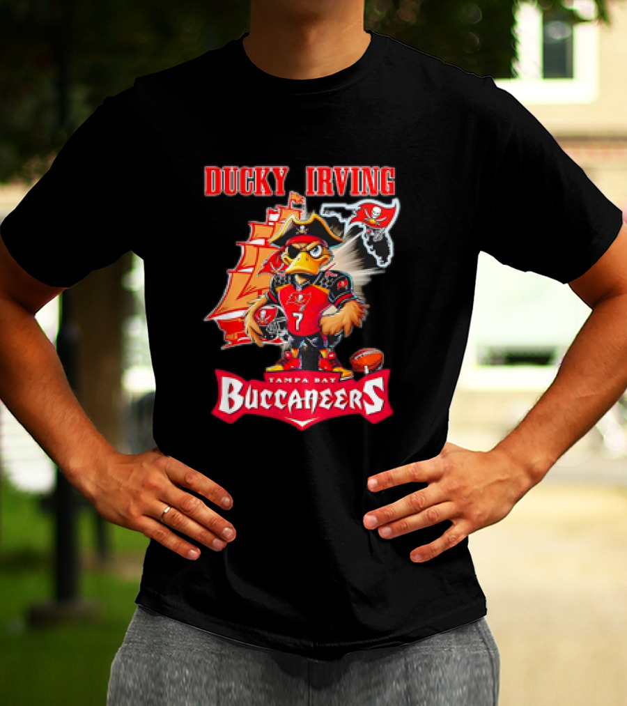 Ducky Irving Tampa Bay Buccaneers 7 Pirate Ship Football Character T-Shirt