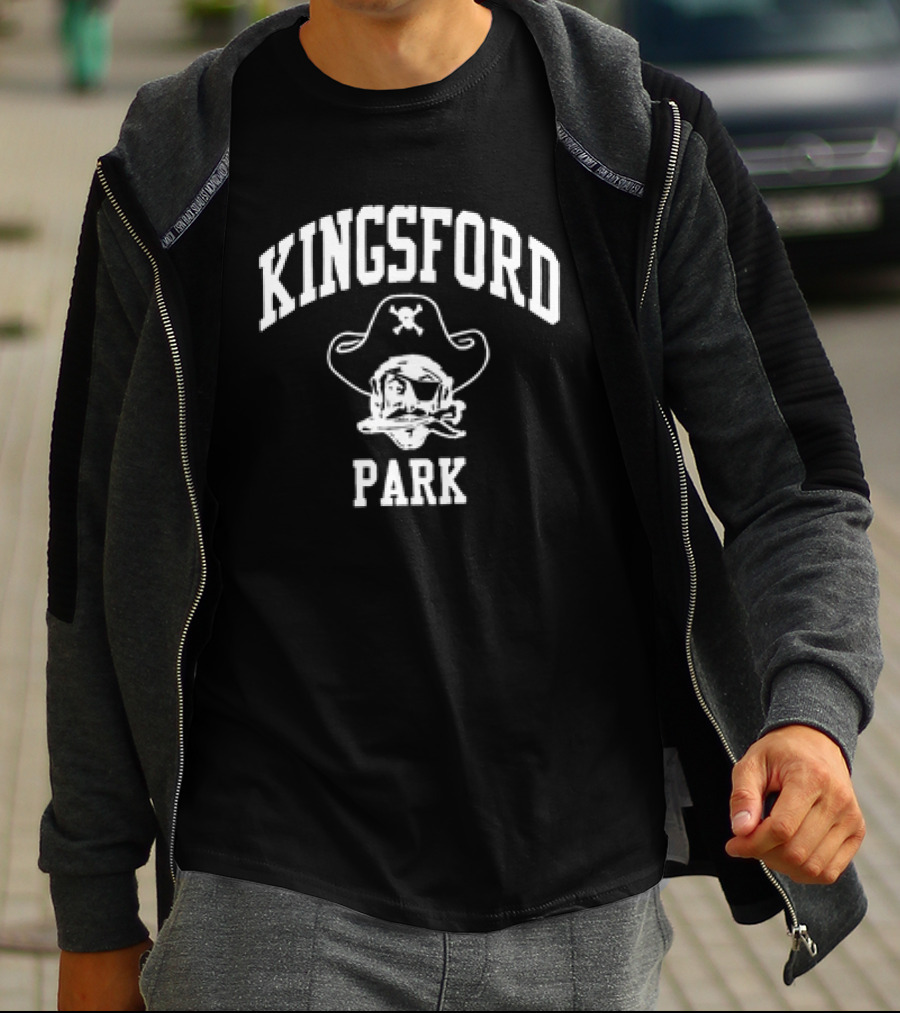 Kingsford Park Pirate Skull Logo With Crossbones T-Shirt