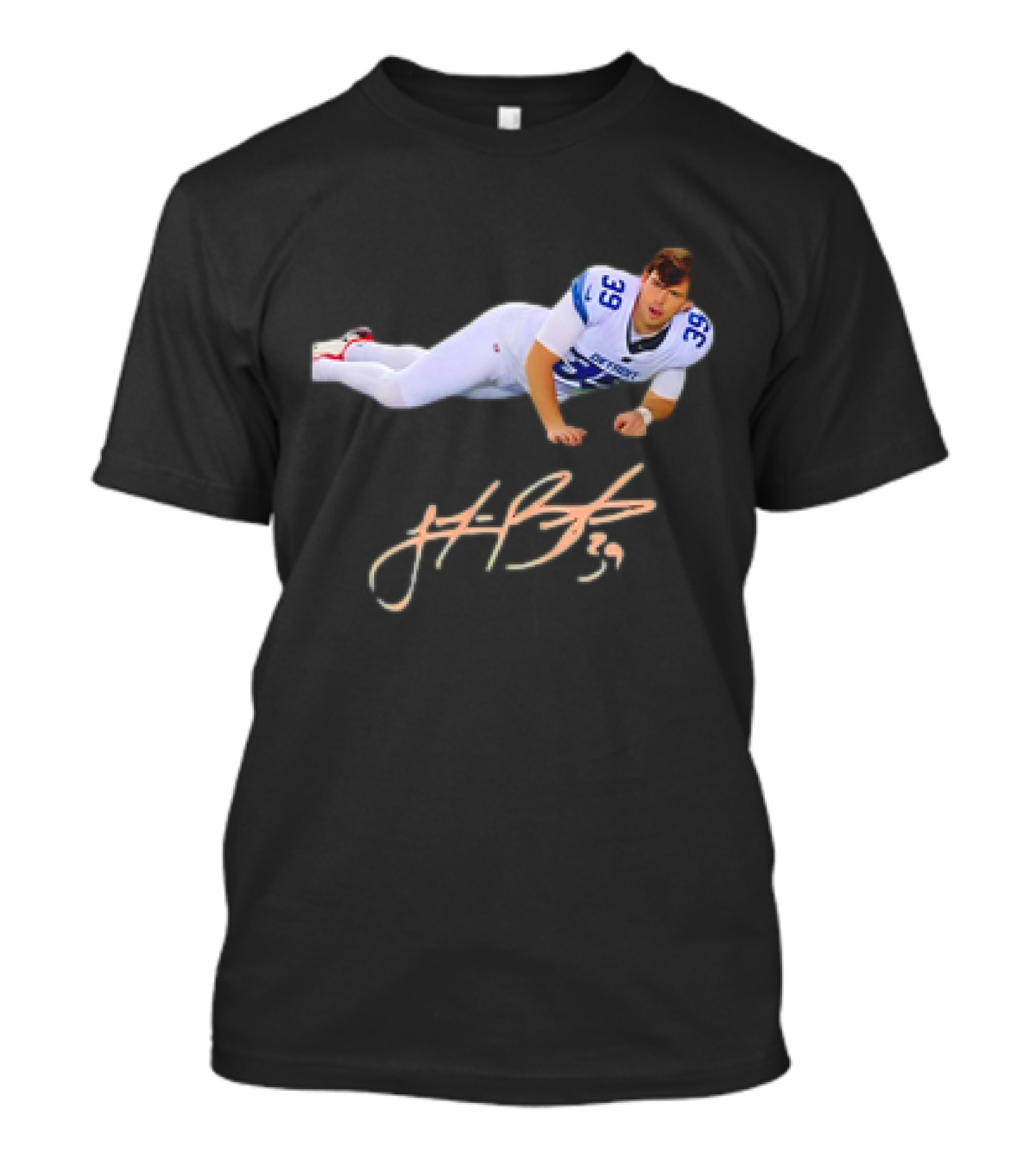 Lions Kicker Jake Bates Meme Autograph Signature Football Jersey 39 T-Shirt