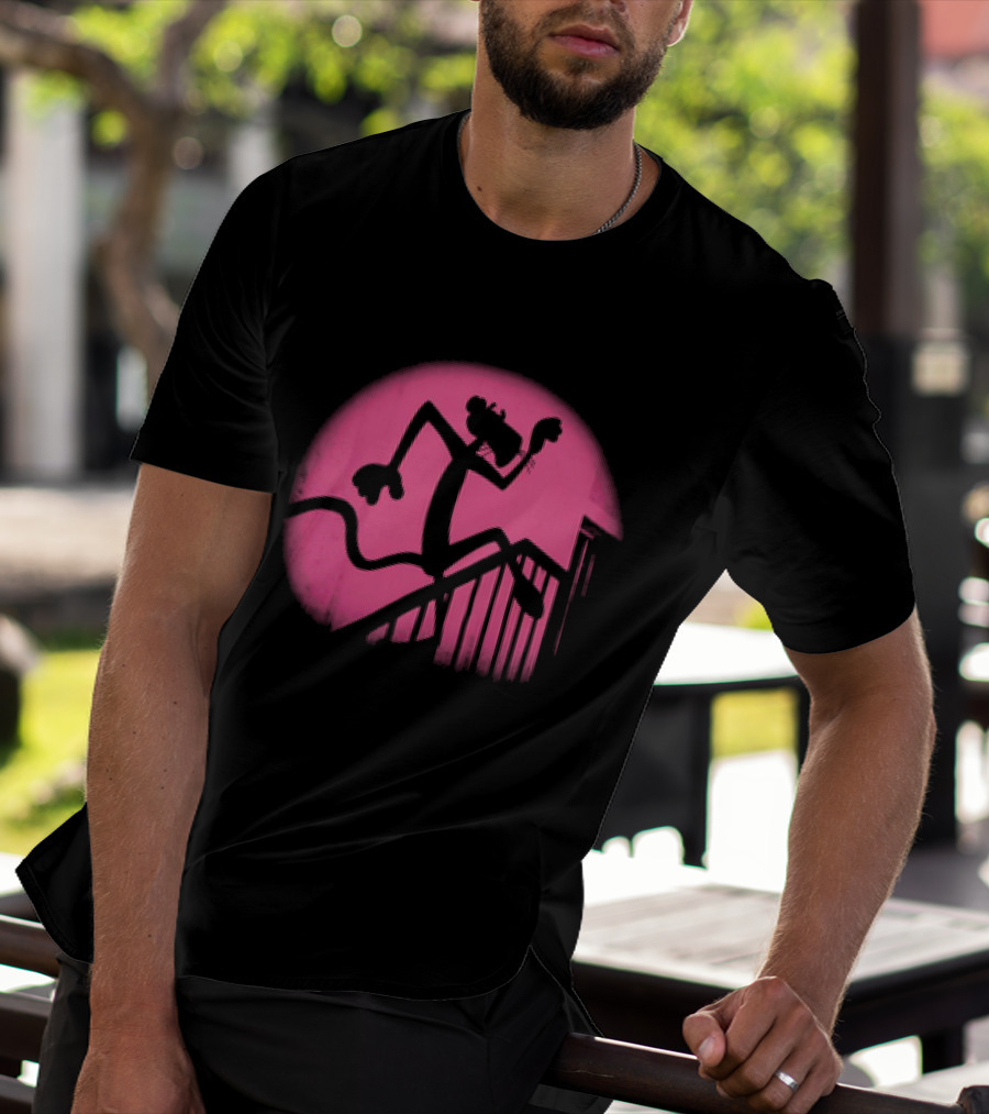 Pink Panther Creeping Silhouette In The Night T-Shirt