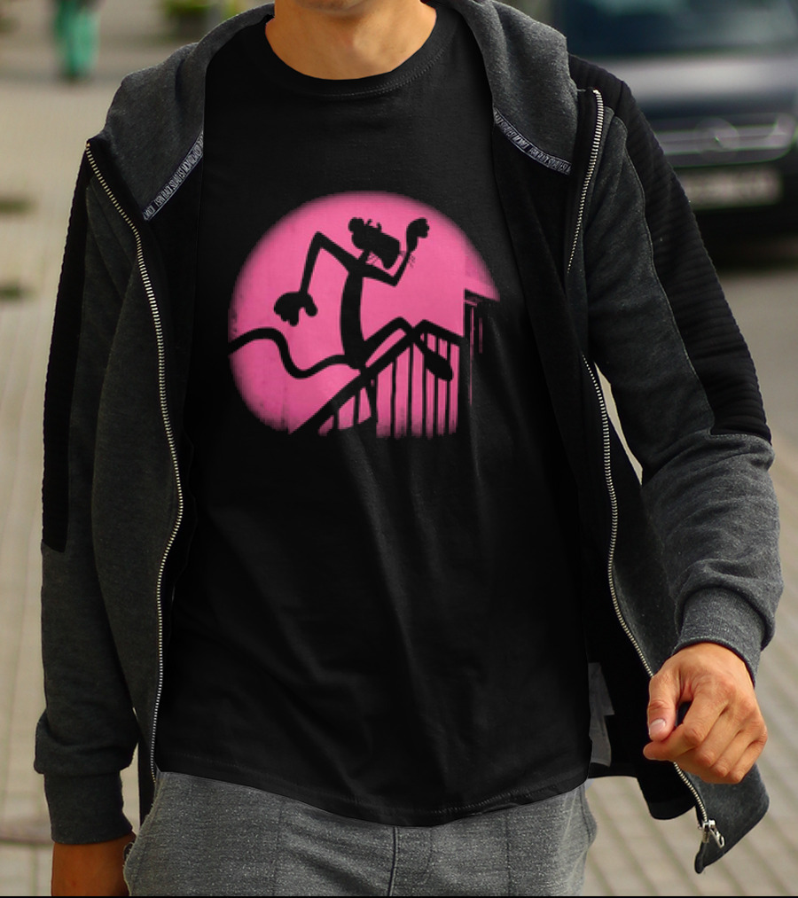 Pink Panther Creeping Silhouette In The Night T-Shirt