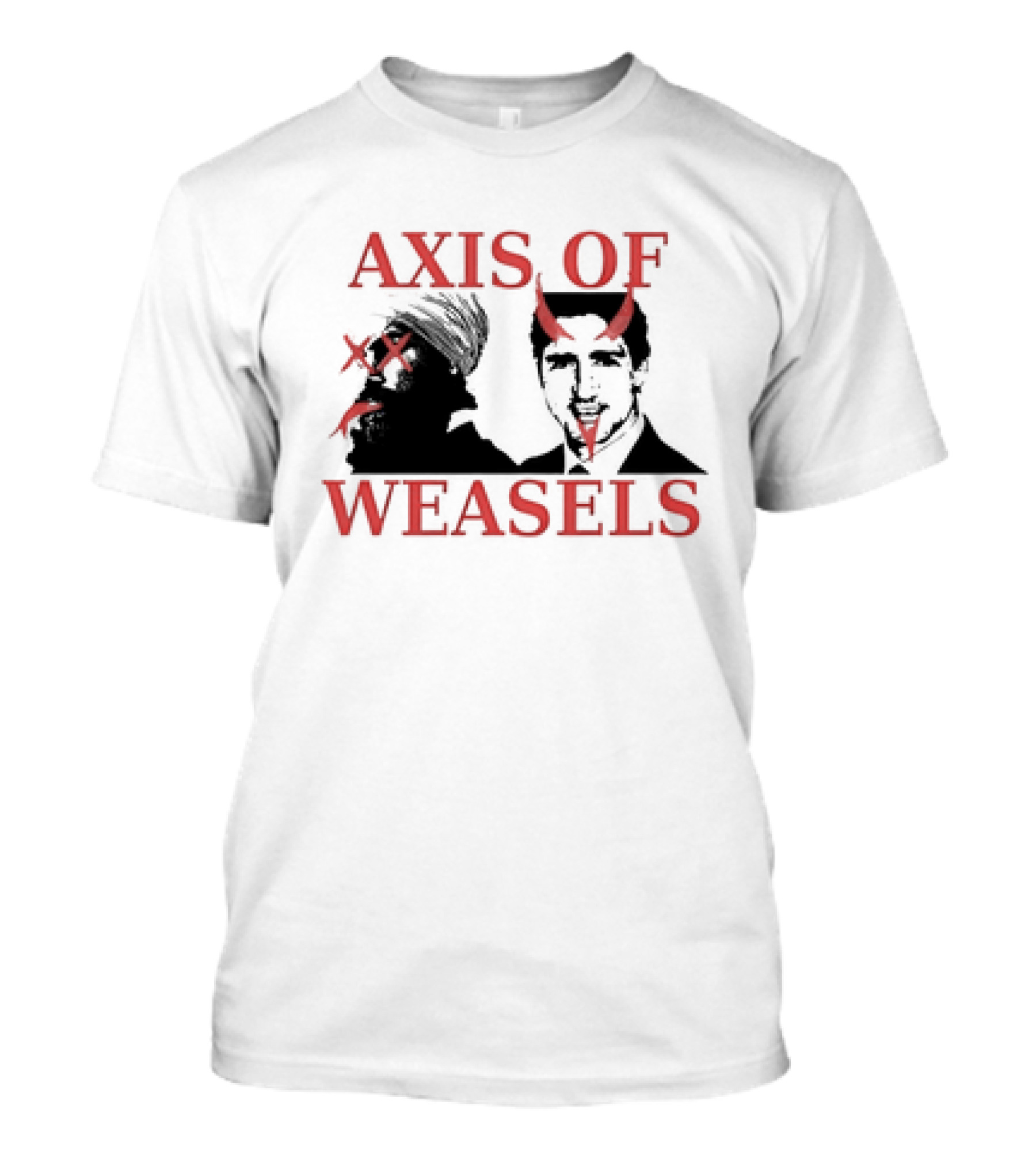 Axis Of Weasels Classic Political Satire Leaders With Devil Horns T-Shirt