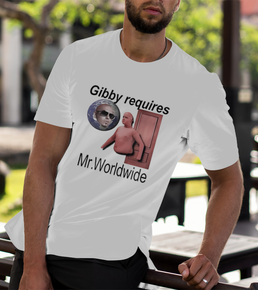 Gibby Requires Mr. Worldwide Door Meme T-Shirt