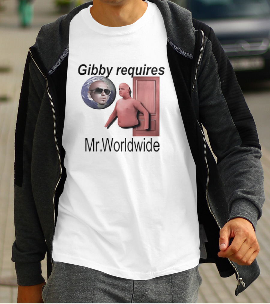 Gibby Requires Mr. Worldwide Door Meme T-Shirt