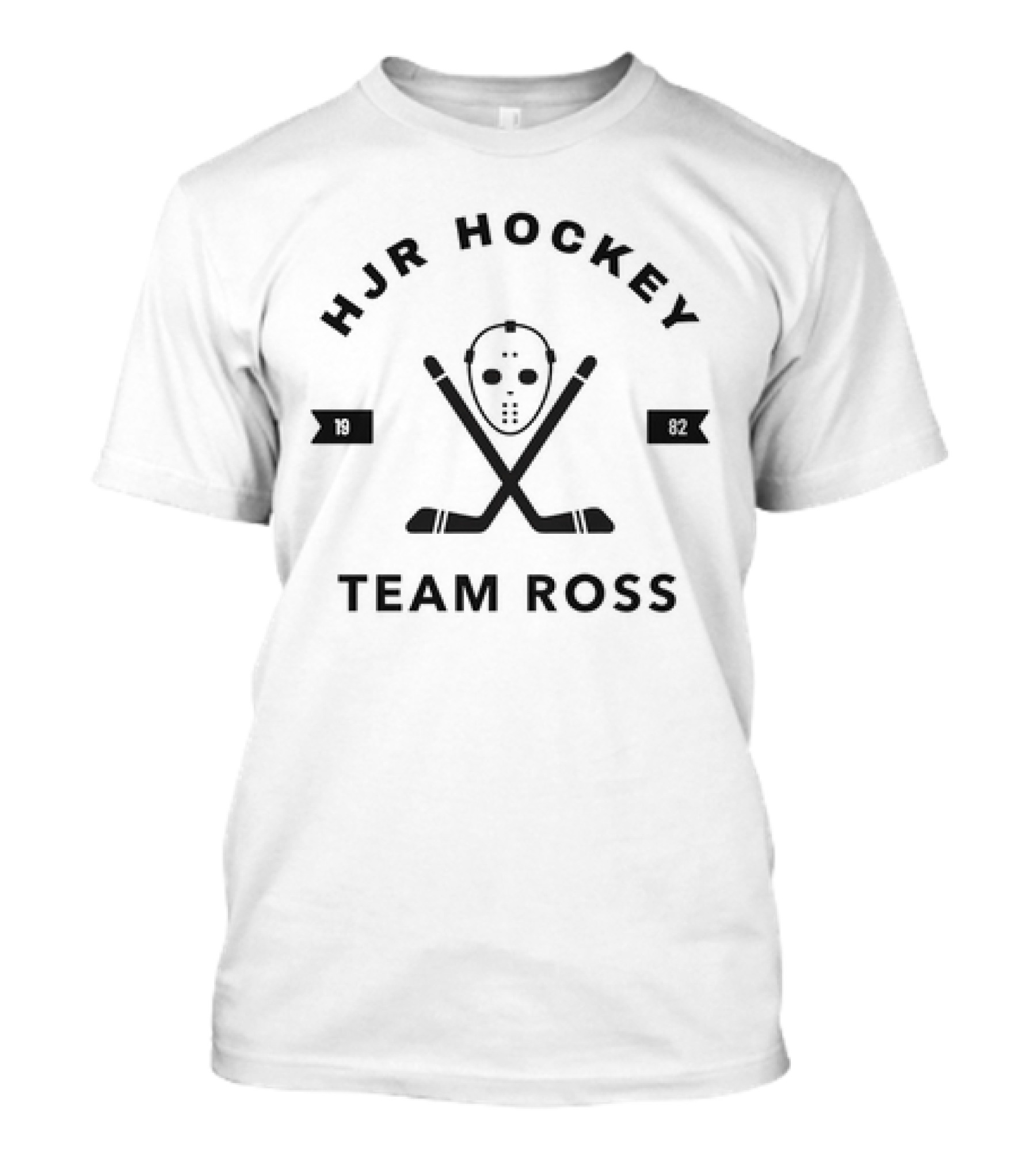 HJR Hockey Team Ross 1982 Mask And Sticks T-Shirt