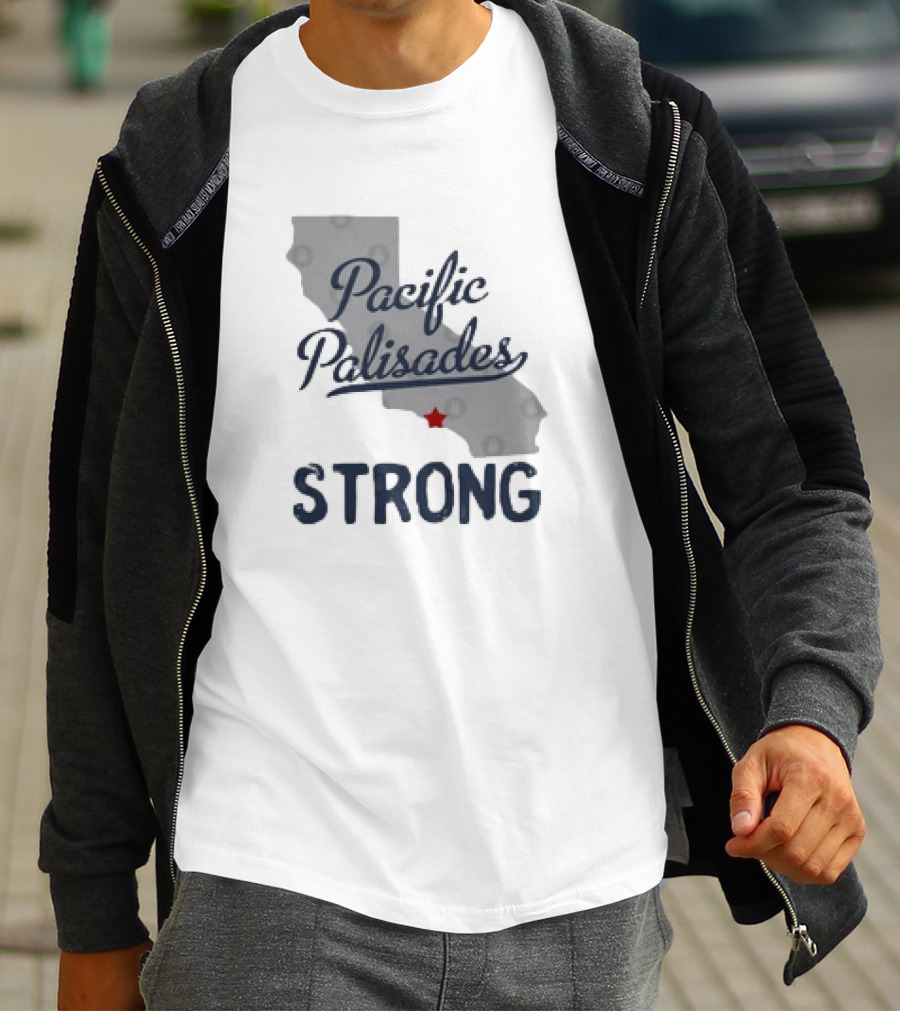 Pacific Palisades California Strong State Outline T-Shirt