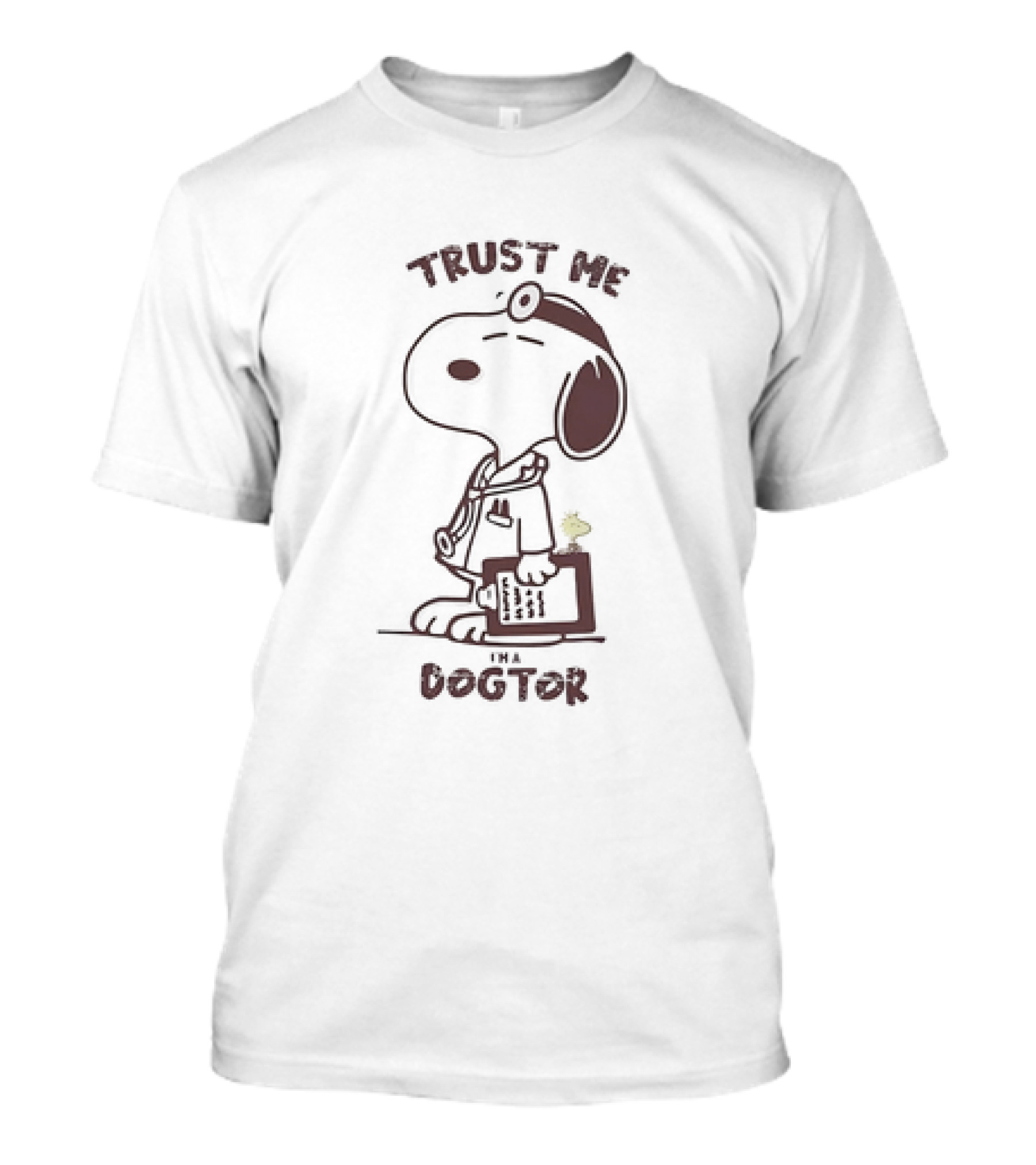 Snoopy Trust Me I’m A Dogtor Peanuts Comic Character With Stethoscope And Medical Coat T-Shirt