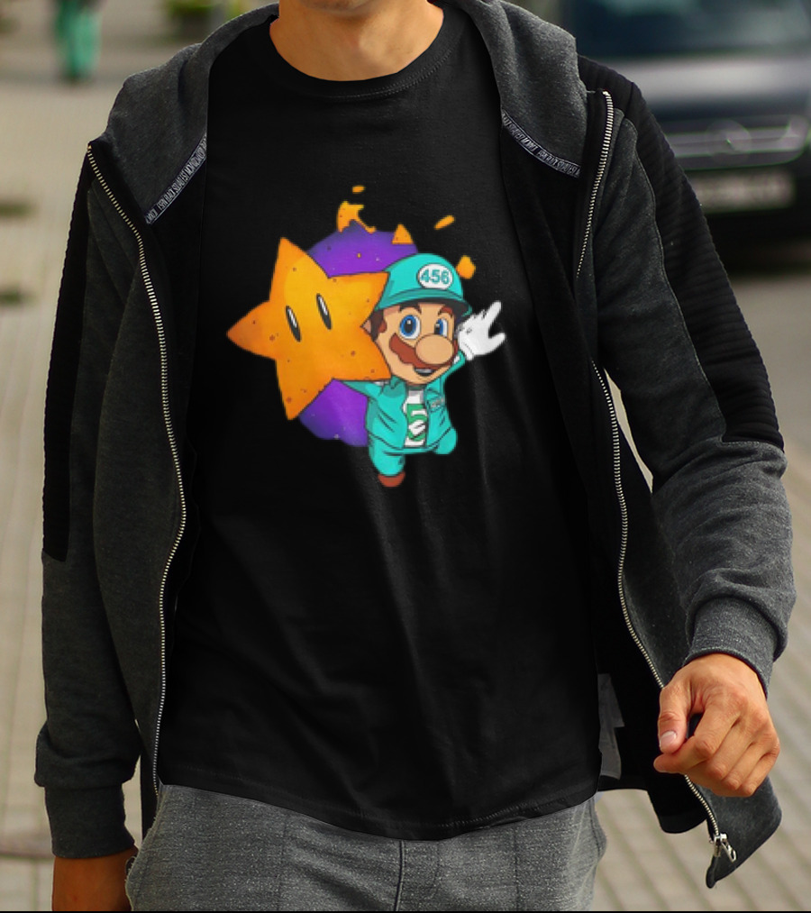 Mario With Squid Game 456 Star Fusion T-Shirt