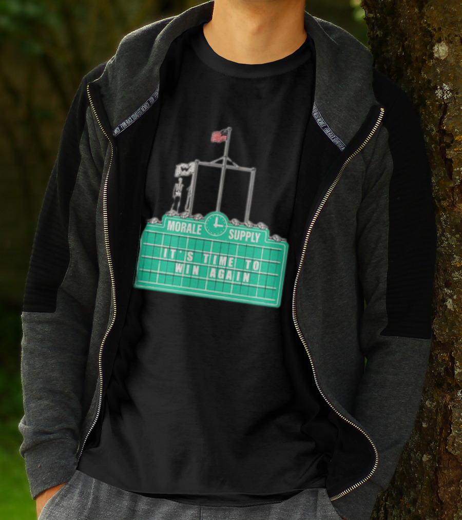 Morale Supply It's Time To Win Again Scoreboard Flag Clock T-Shirt