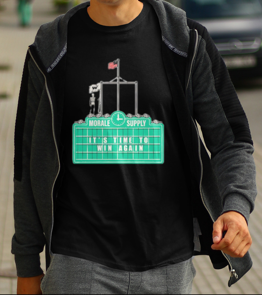 Morale Supply It's Time To Win Again Scoreboard Flag Clock T-Shirt