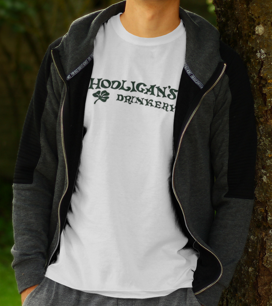 Hooligan's Drinkery Shamrock Green Text T-Shirt