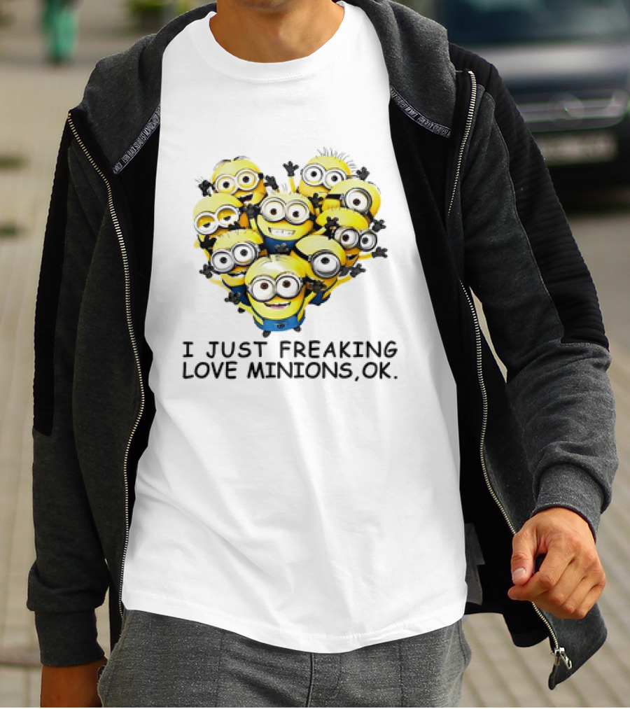 I Just Freaking Love Minions OK Heart-Shaped Minion Group T-Shirt