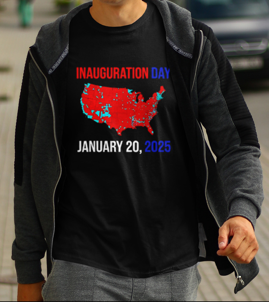 INAUGURATION DAY JANUARY 20, 2025 USA Map Red Blue T-Shirt