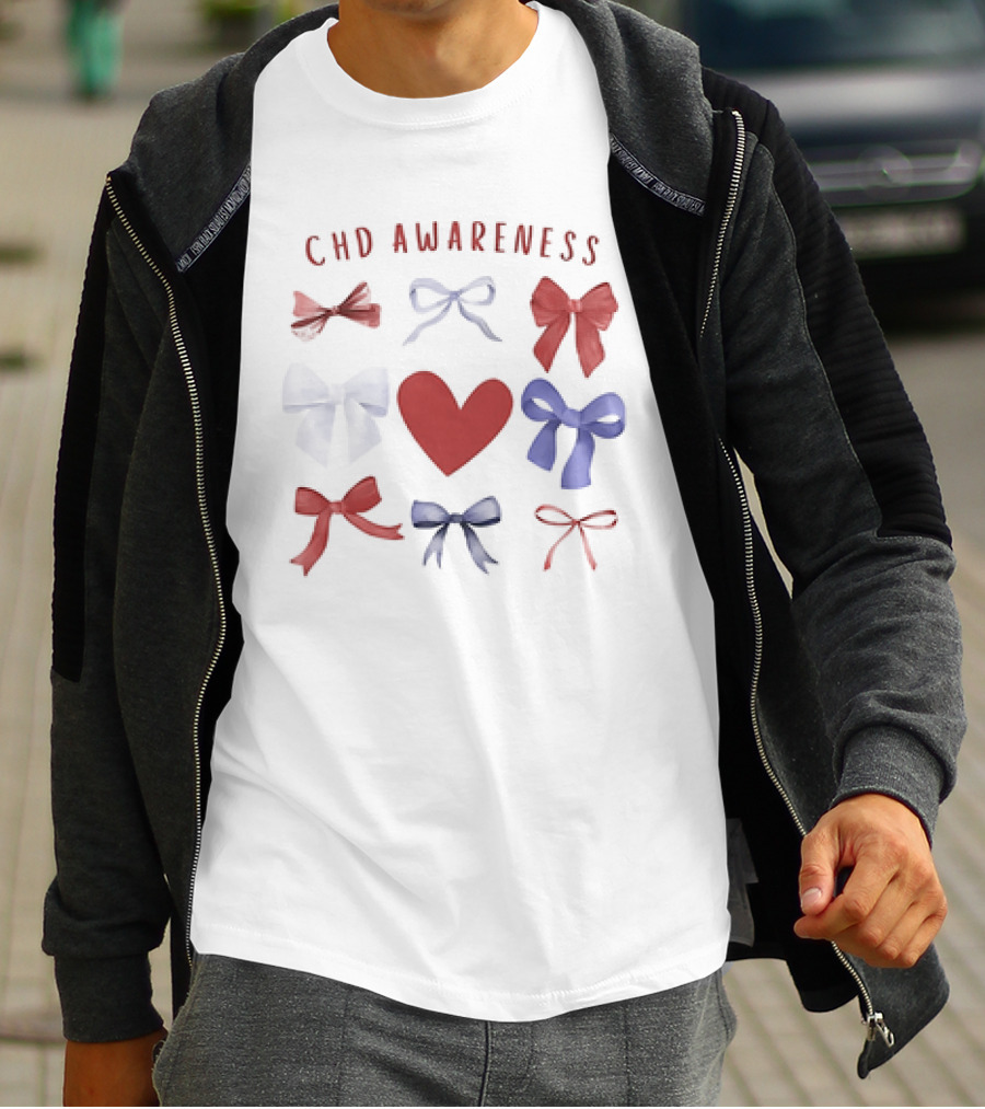 CHD Awareness Heart And Bows Collection T-Shirt