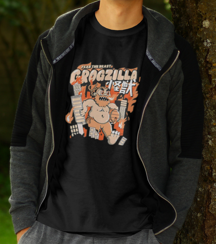 Fear The Beast Grogzilla Rampages Through Urban Chaos T-Shirt