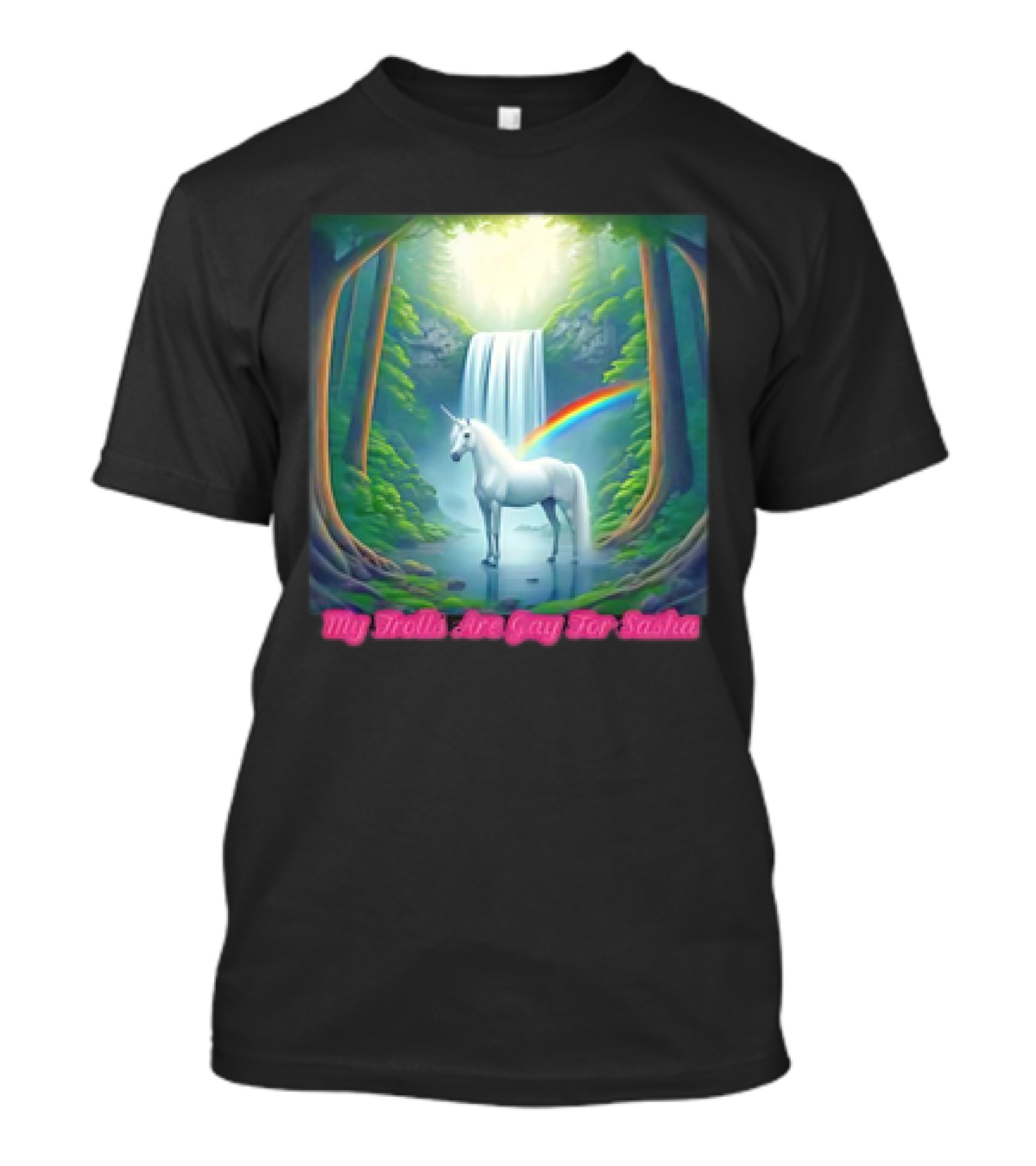 My Trolls Are Gay For Sasha Unicorn Waterfall Rainbow T-Shirt