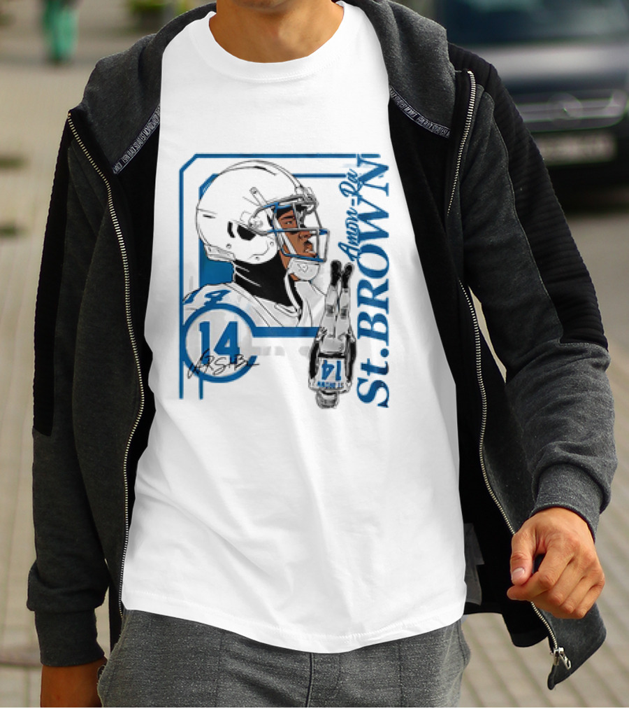 Amon-Ra St. Brown 14 Detroit Lions NFL Football Vintage Collage T-Shirt