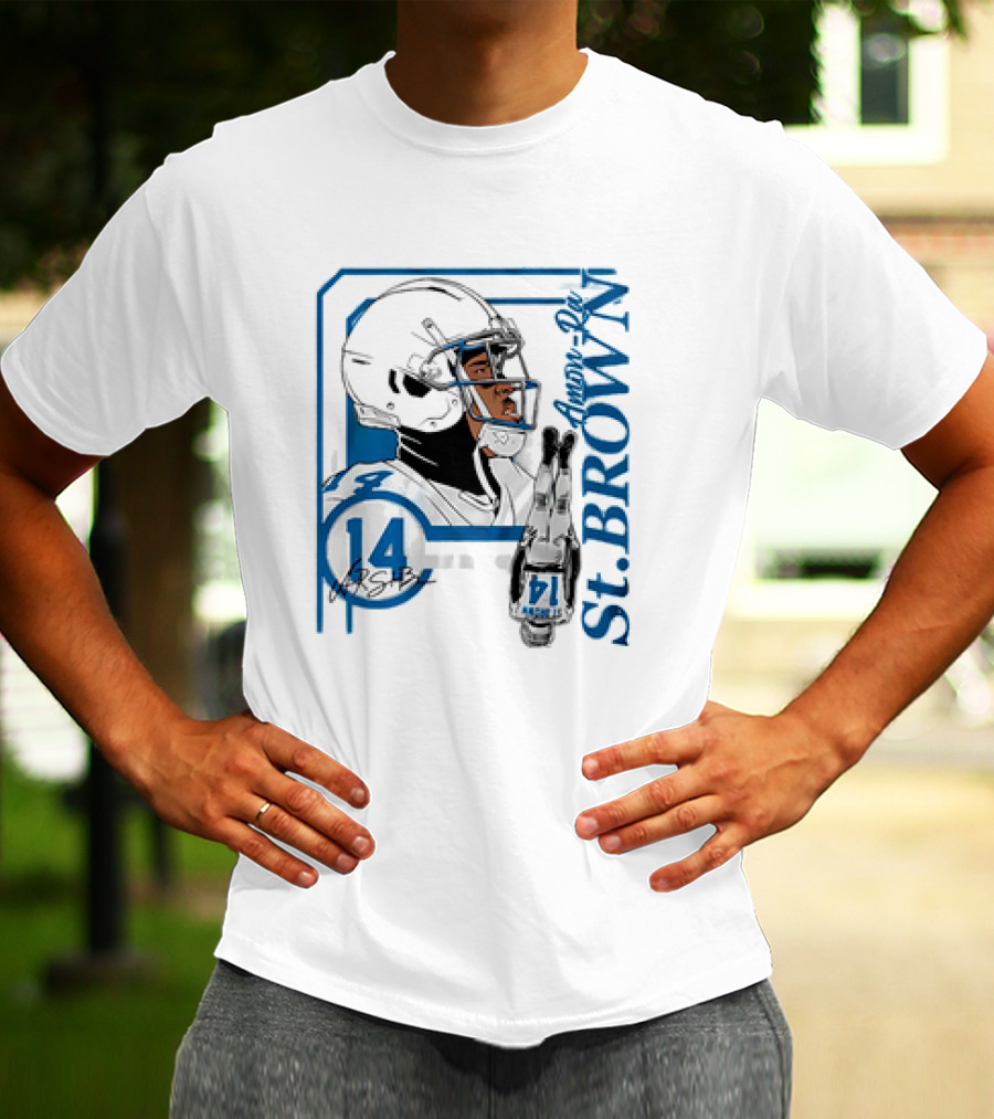 Amon-Ra St. Brown 14 Detroit Lions NFL Football Vintage Collage T-Shirt