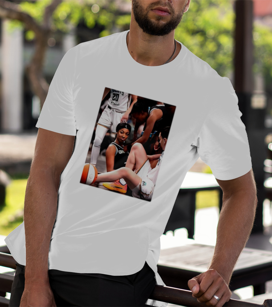 Angel Reese Determined Poised Basketball Court Moment T-Shirt