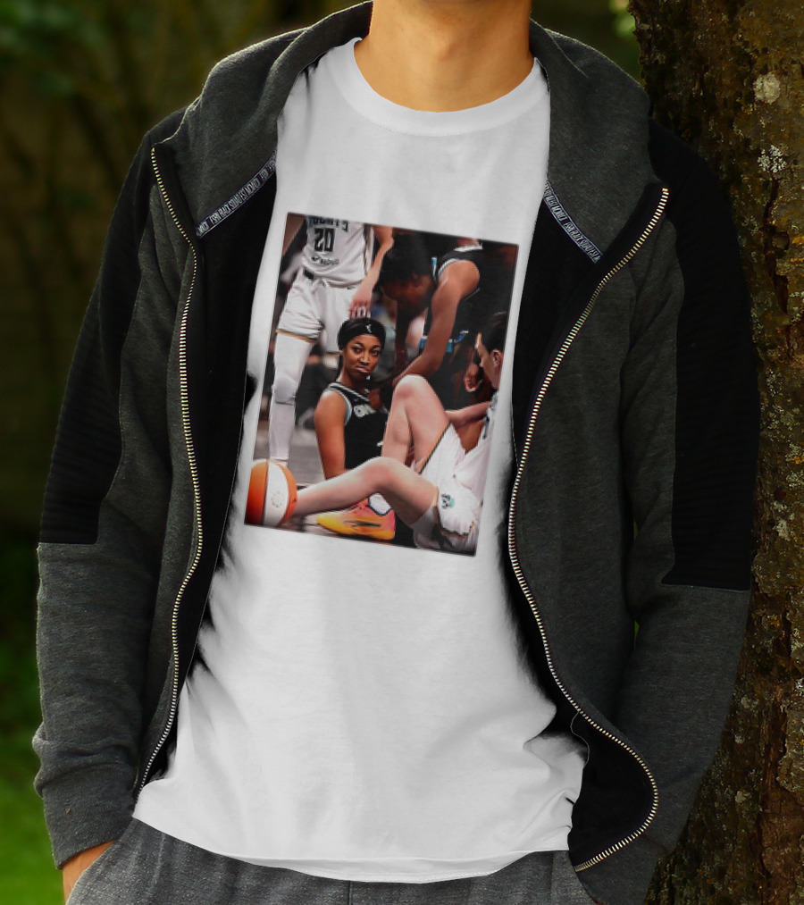 Angel Reese Determined Poised Basketball Court Moment T-Shirt