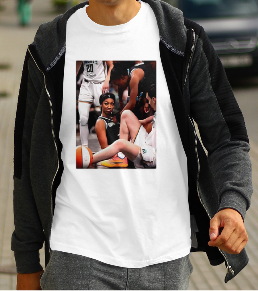 Angel Reese Determined Poised Basketball Court Moment T-Shirt