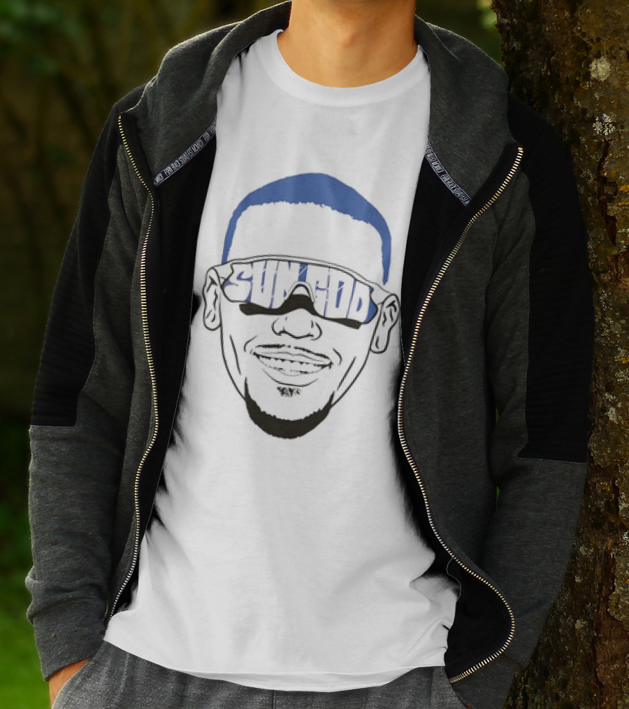 Sun God Amon Ra St Brown Big Face Sunglasses T-Shirt