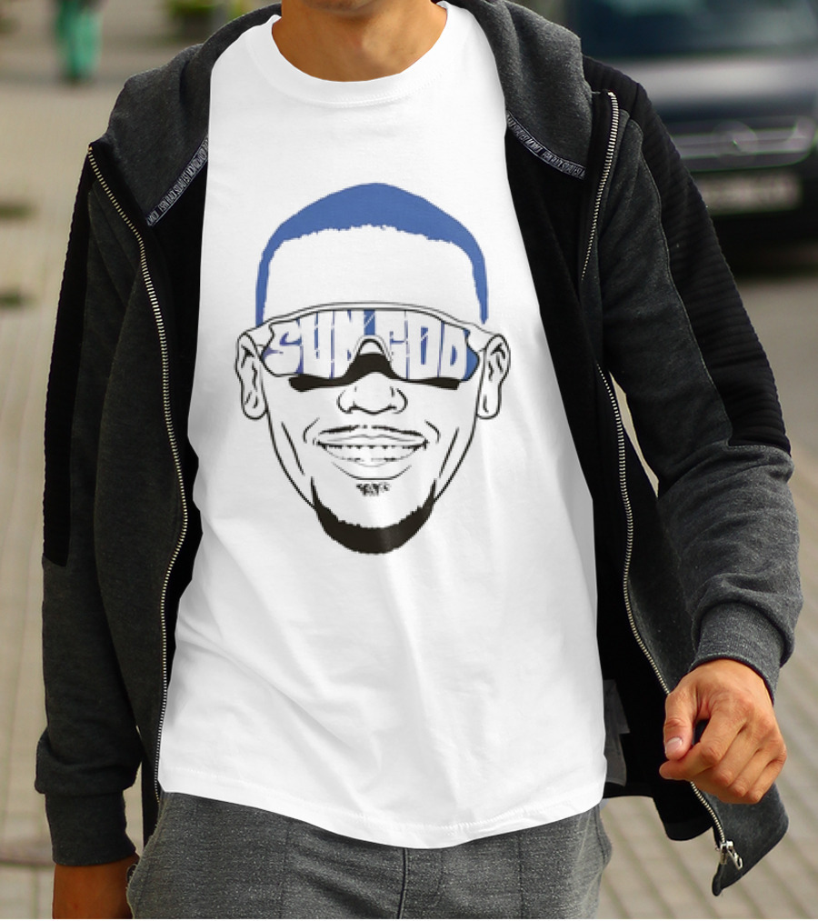 Sun God Amon Ra St Brown Big Face Sunglasses T-Shirt