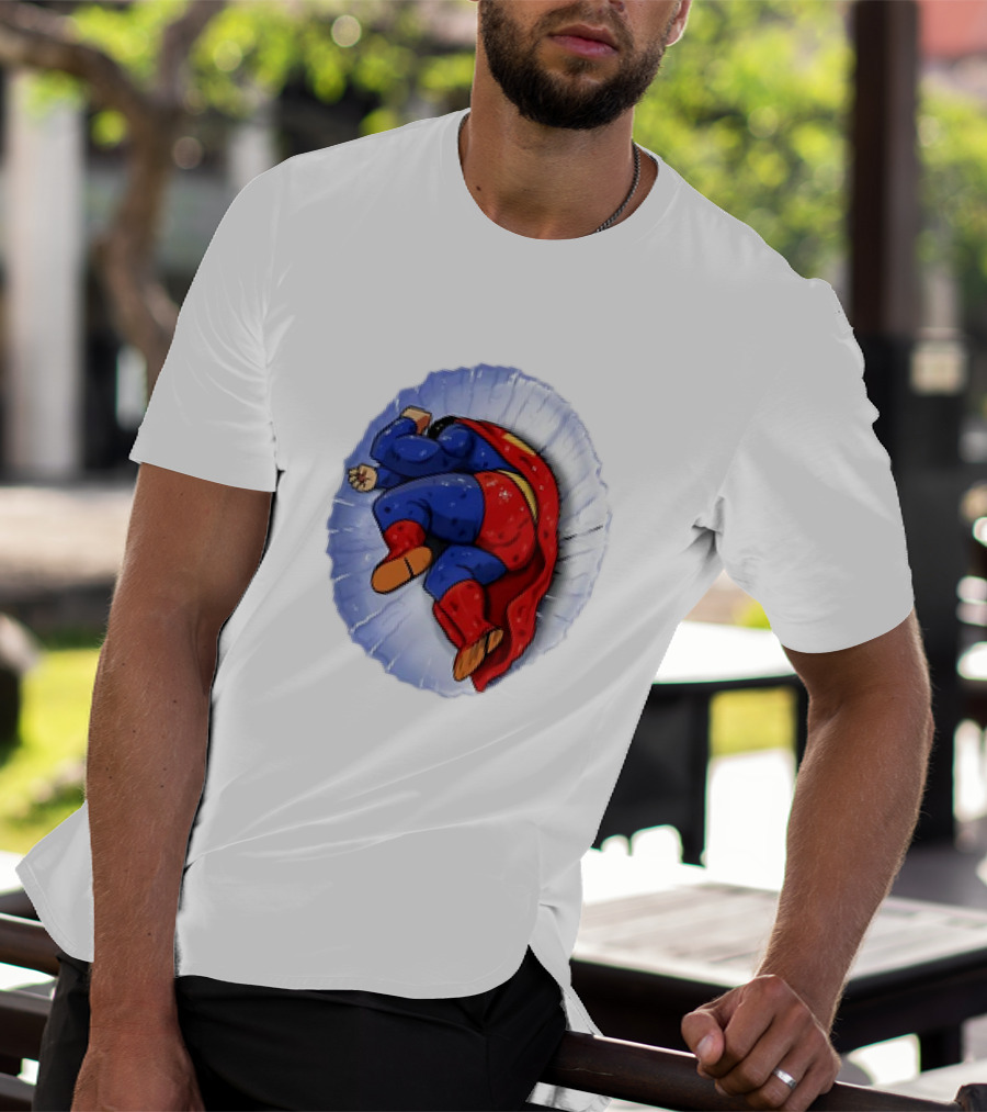 Superman X Yamcha Fallen Hero Parody Crossover T-Shirt