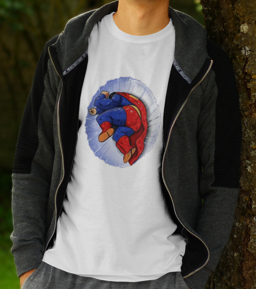 Superman X Yamcha Fallen Hero Parody Crossover T-Shirt