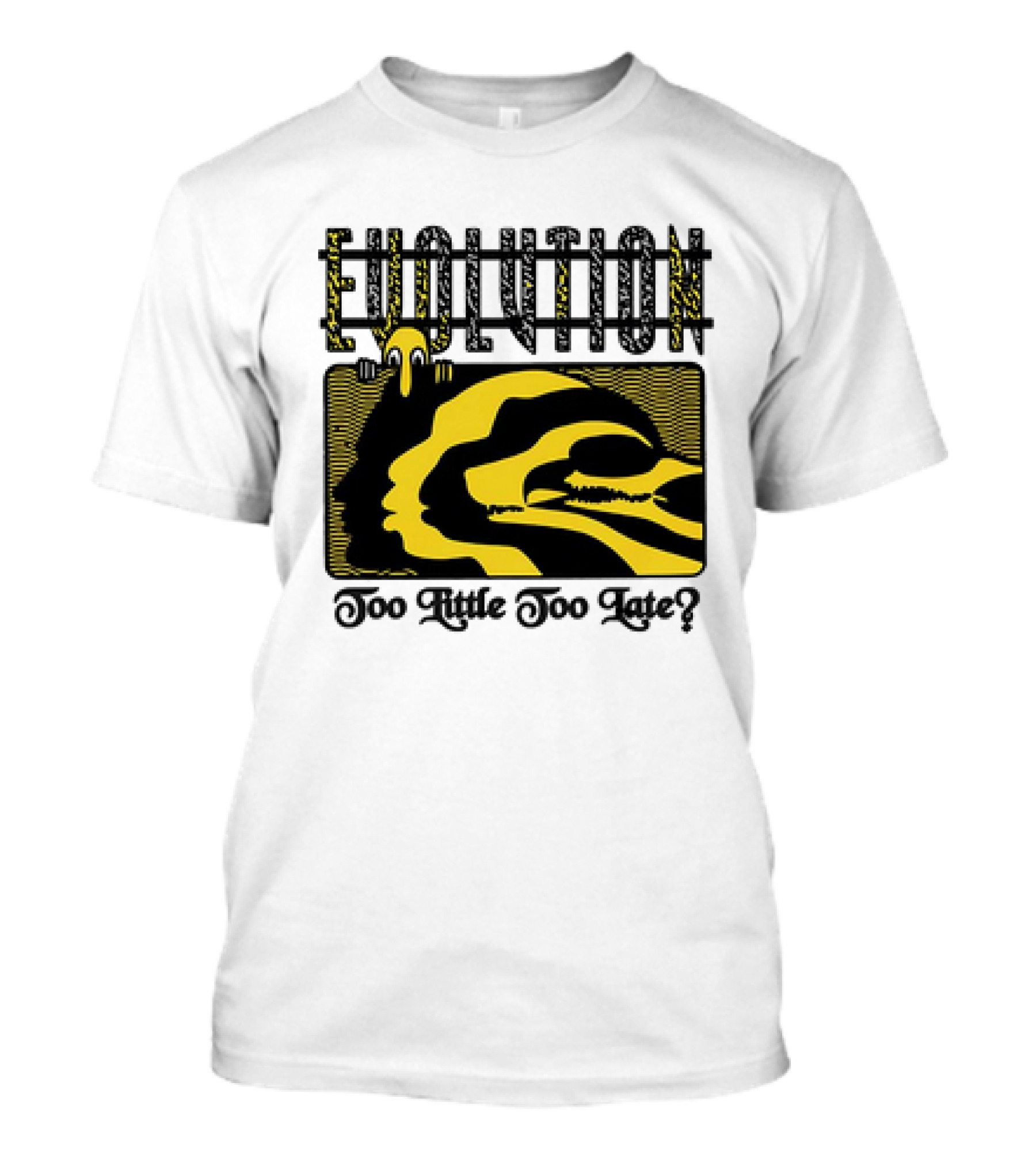 Evolution Too Little Too Late? Bold Yellow And Black T-Shirt