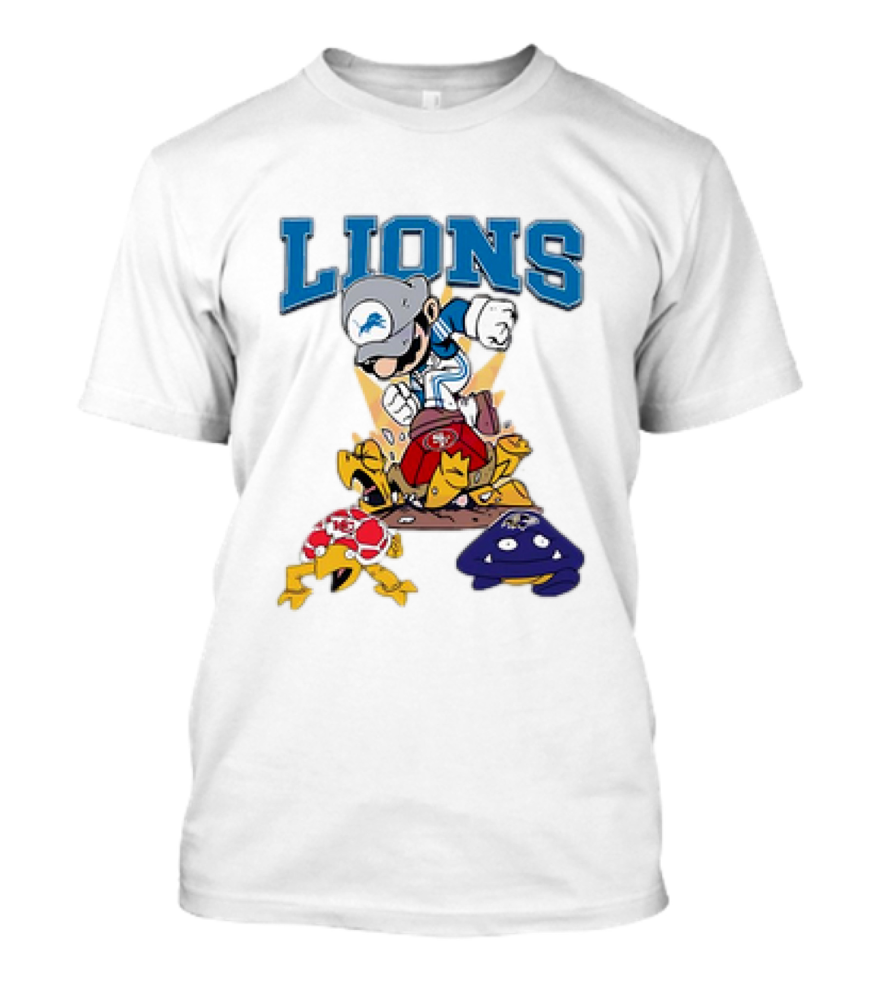 Lions Mario Stomps 49ers Chiefs Ravens T-Shirt