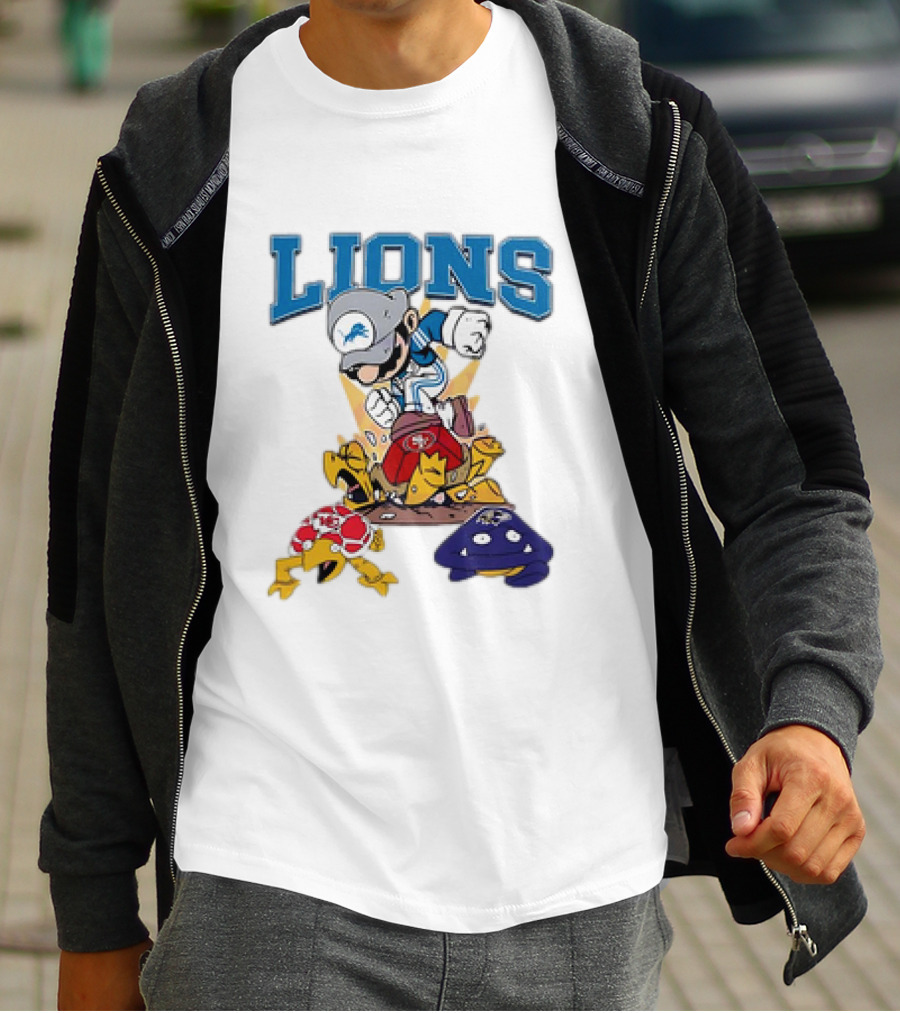 Lions Mario Stomps 49ers Chiefs Ravens T-Shirt