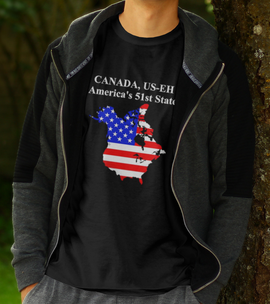 Canada US-EH America's 51st State Map T-Shirt