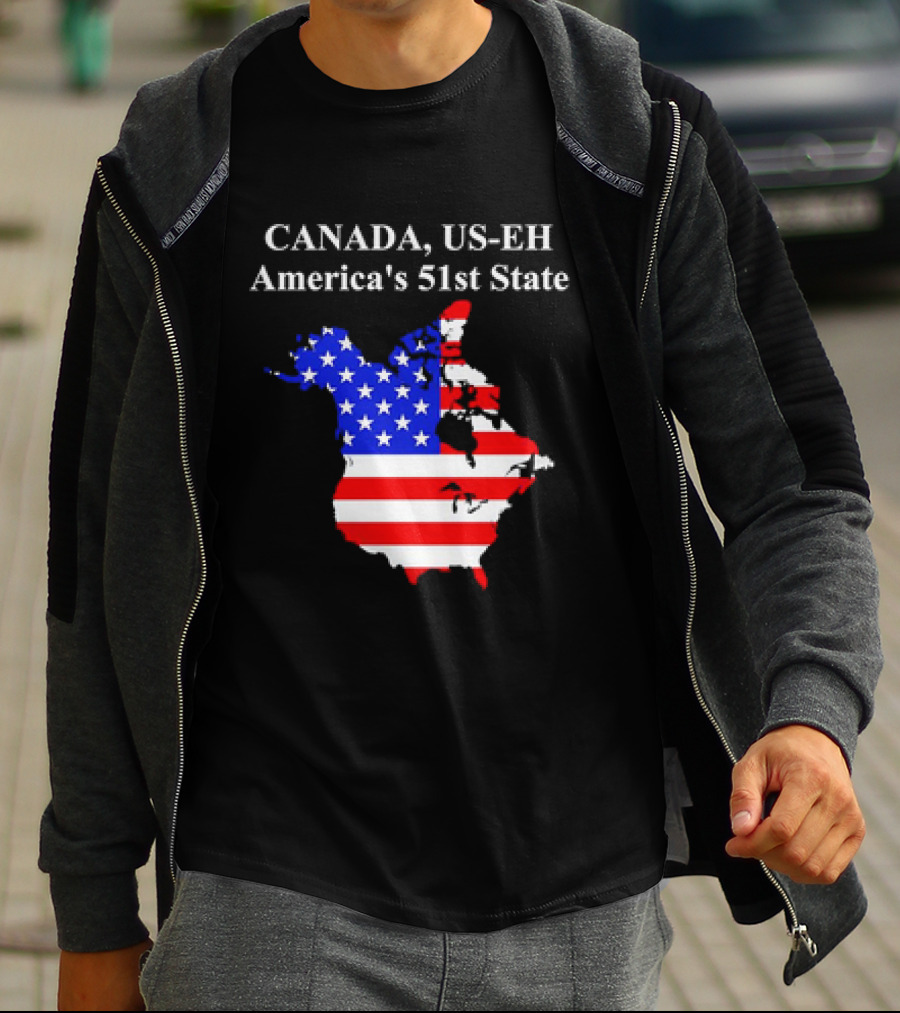 Canada US-EH America's 51st State Map T-Shirt