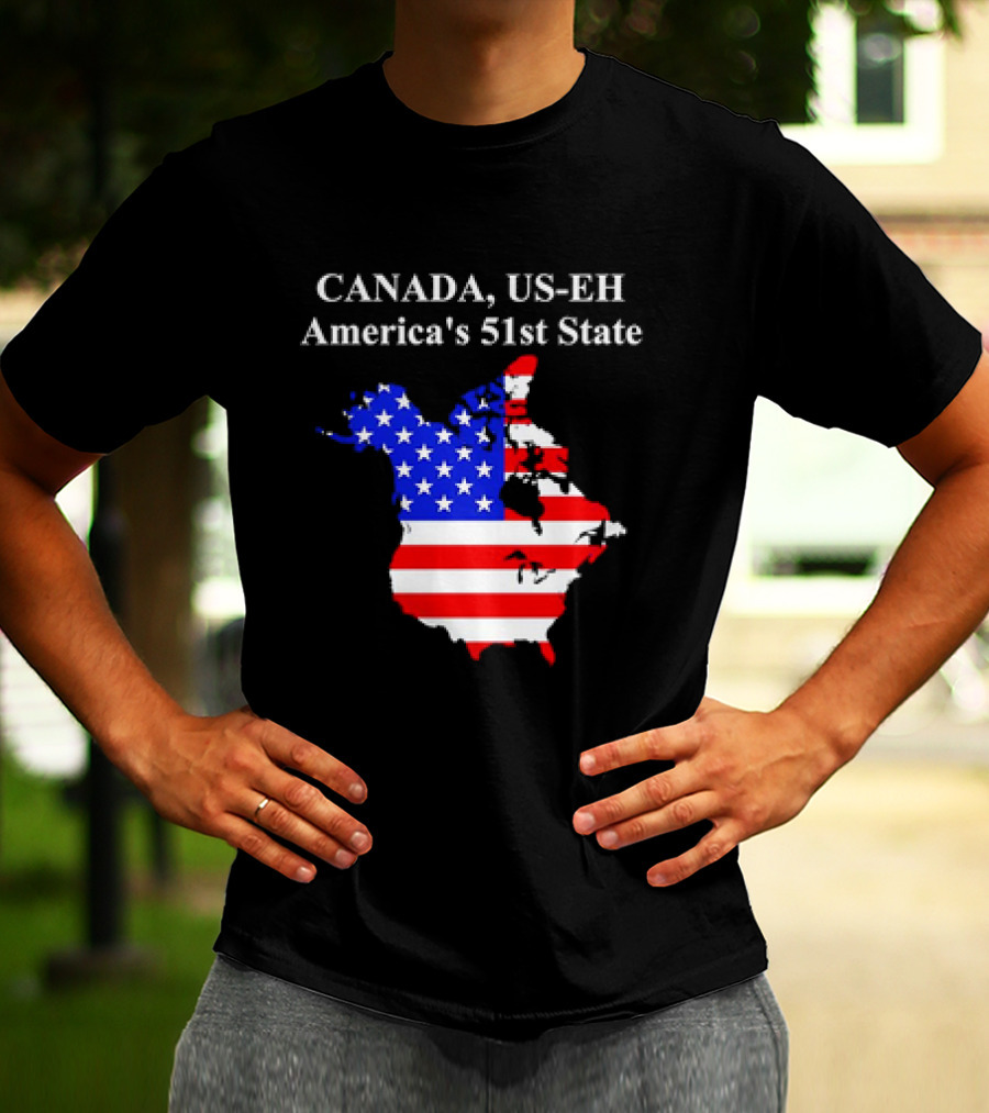 Canada US-EH America's 51st State Map T-Shirt