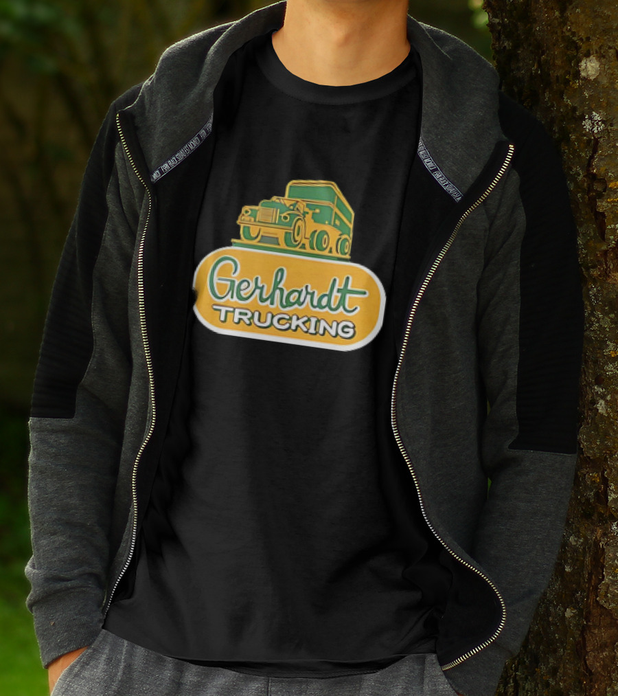 Gerhardt Trucking Vintage Green And Yellow Truck T-Shirt