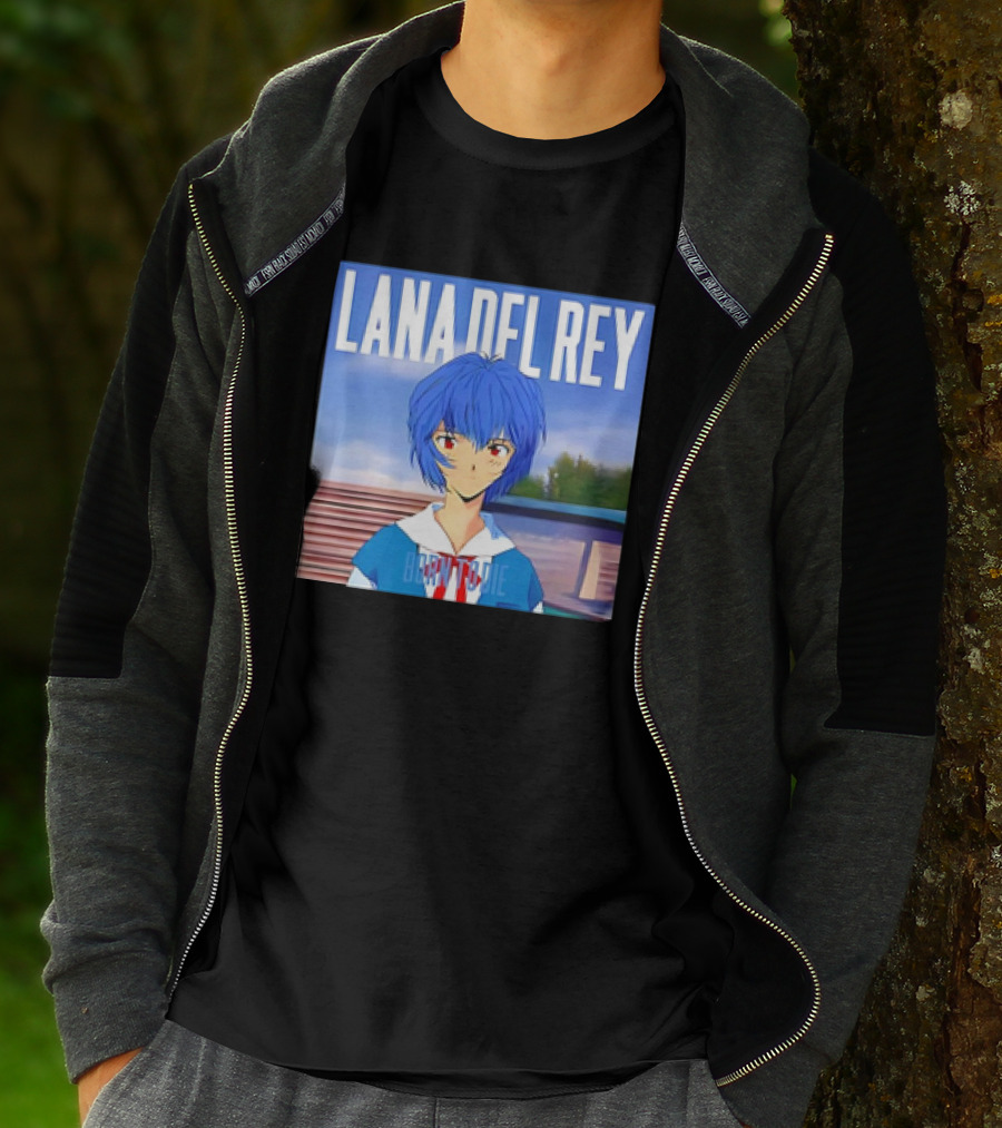 Lana Del Rey Born To Die Anime Rei Ayanami Blue Hair T-Shirt