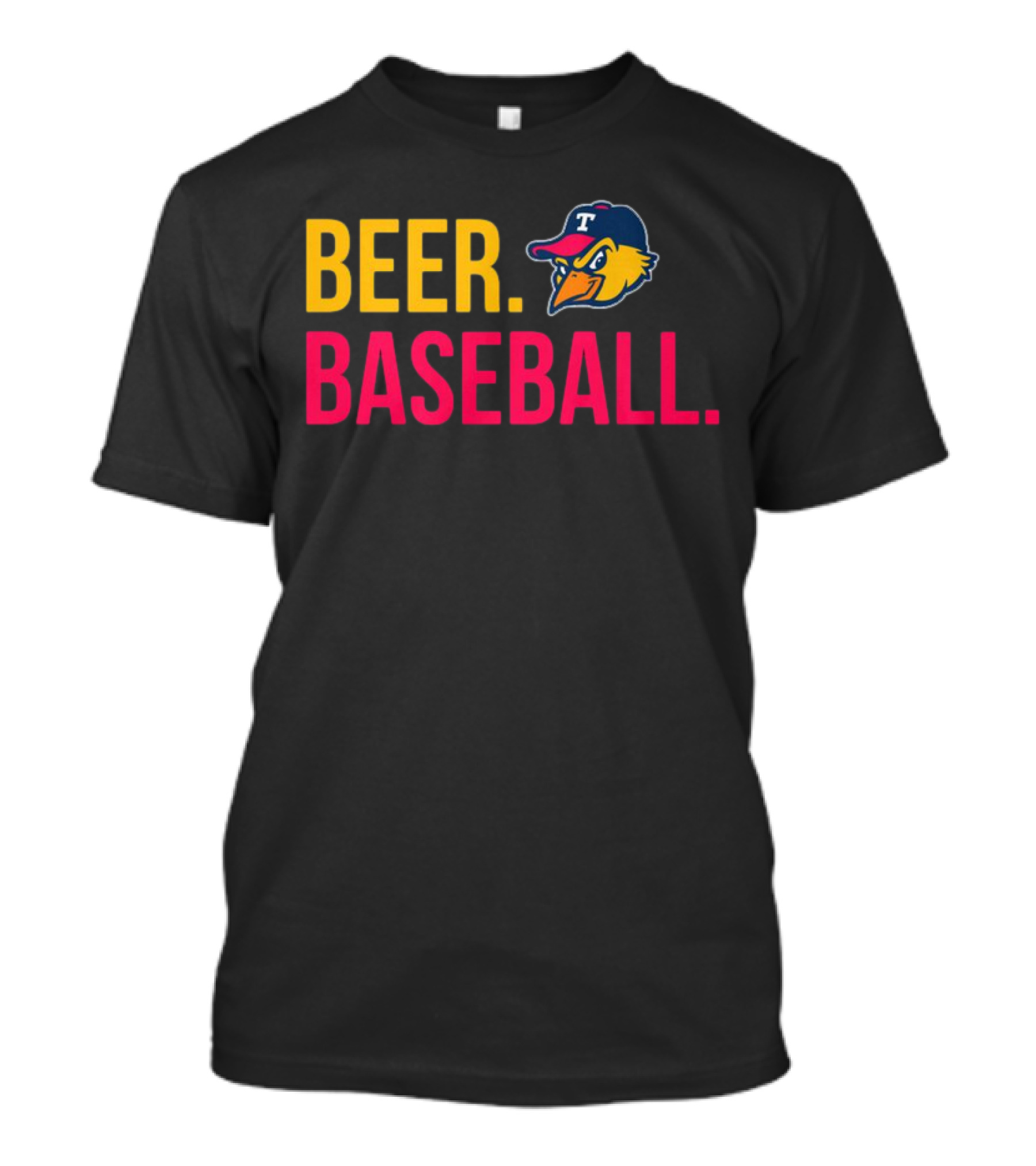 Beer Baseball T-Bird Mascot Bold Text Design T-Shirt