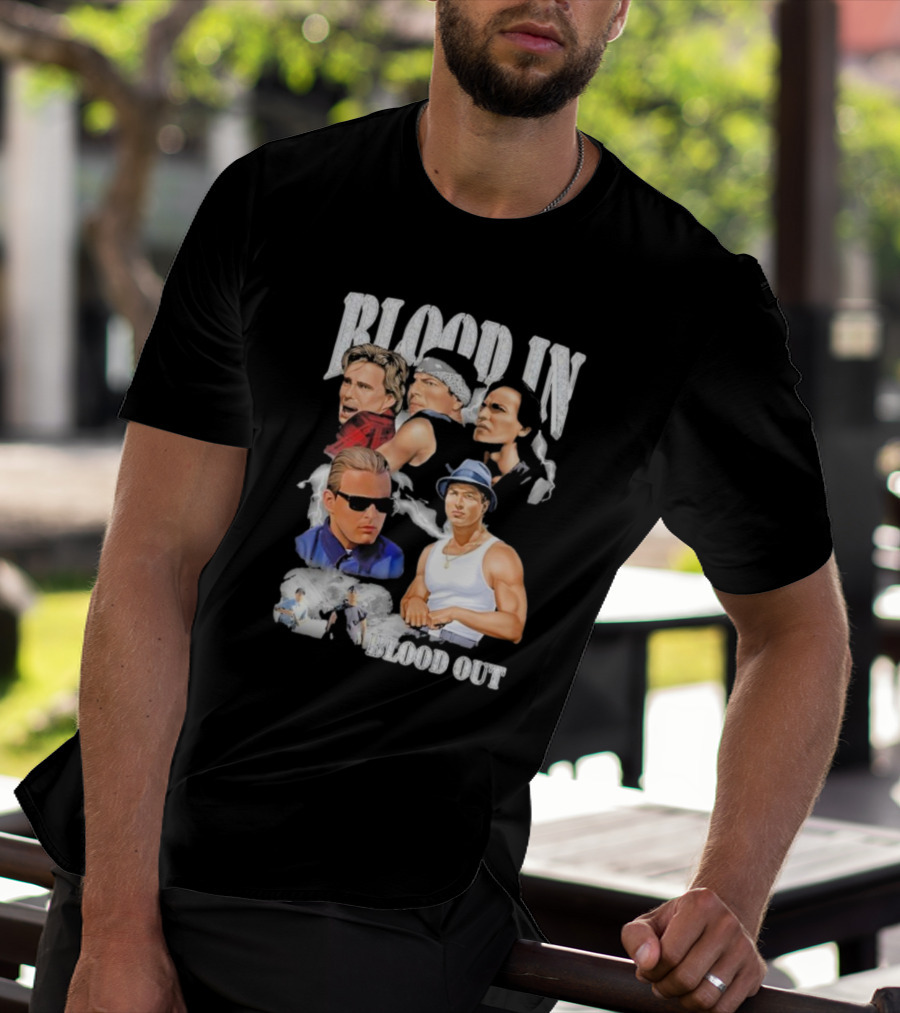 Blood In Blood Out Movie Characters Collage With Diamonds T-Shirt