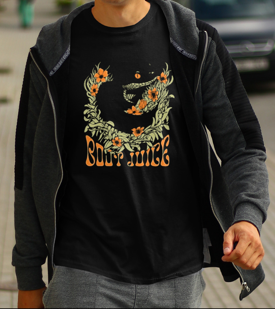 Boot Juice Snake With Floral Wreath And Orange Flowers T-Shirt