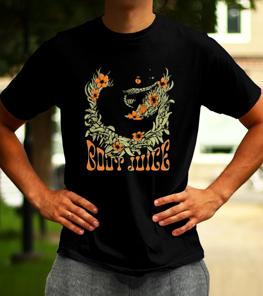 Boot Juice Snake With Floral Wreath And Orange Flowers T-Shirt