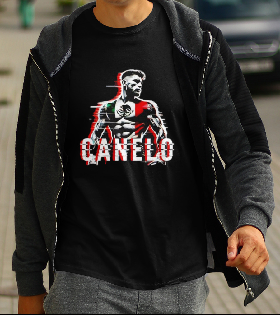 Canelo Mexican Flag Boxer Stylized Graphic T-Shirt