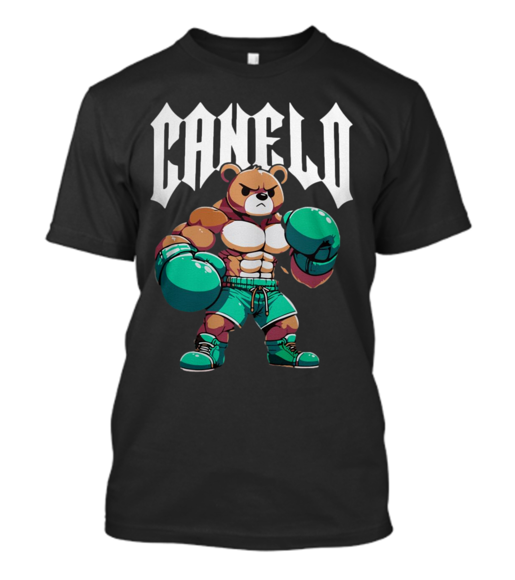 Canelo Bear Boxing Cartoon Bear With Gloves And Shorts T-Shirt