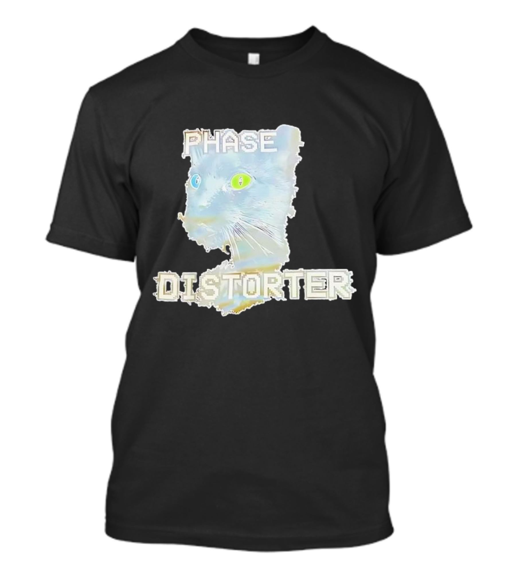 Cat Phase Distorter Optical Effect With Colorful Eyes T-Shirt