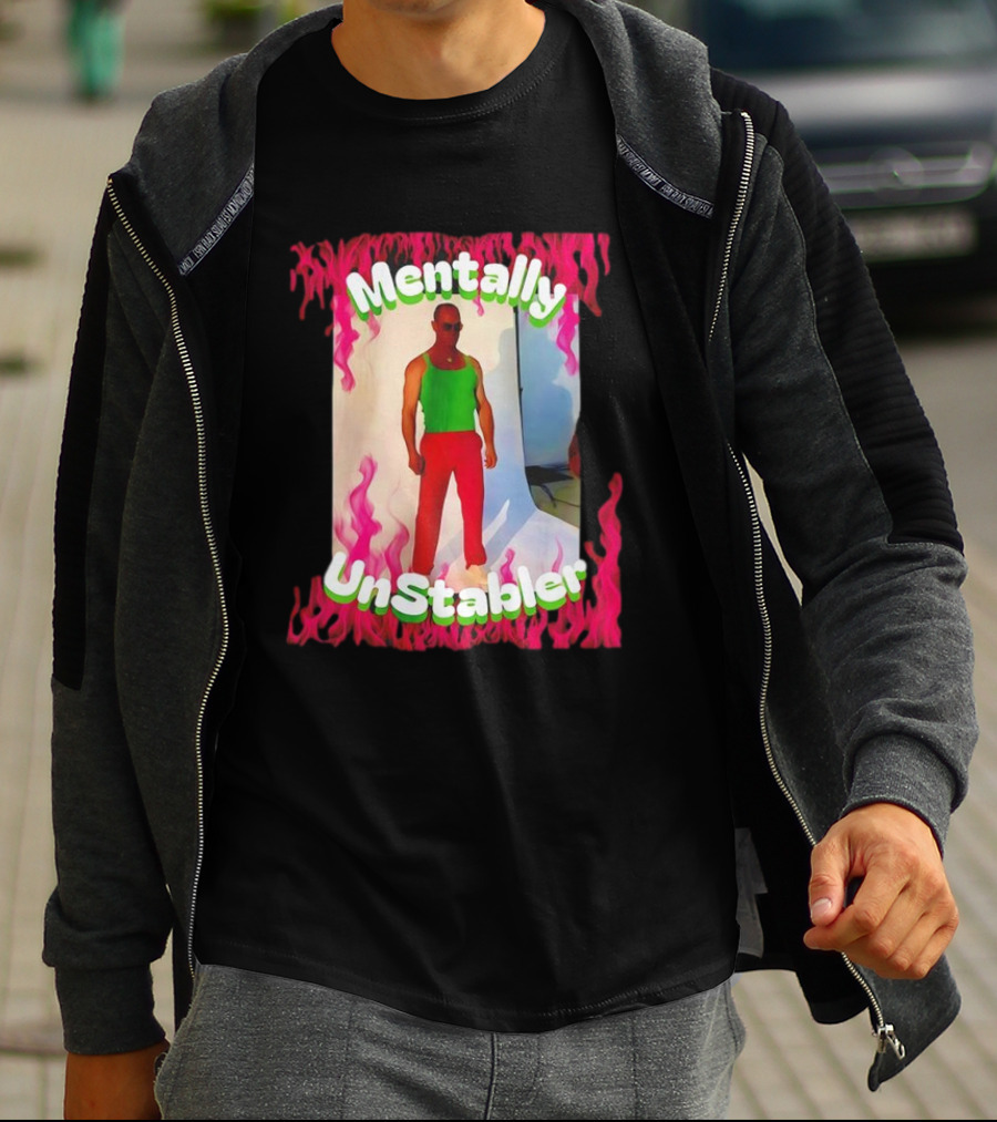 Mentally Unstabler Flaming Outfit Vibrant Red Pants T-Shirt