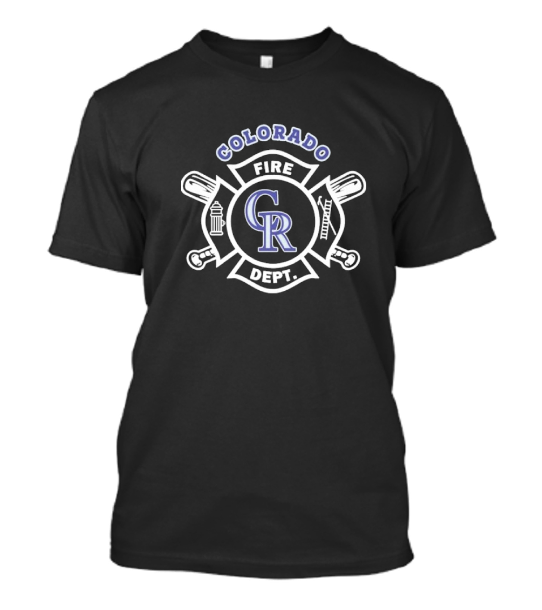Colorado Rockies Fire Dept Firefighters Emblem With CR Logo T-Shirt