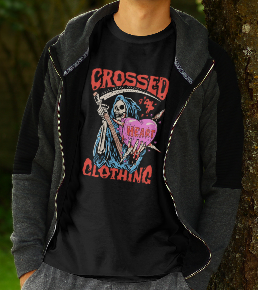Crossed Heart Death Grim Reaper T-Shirt