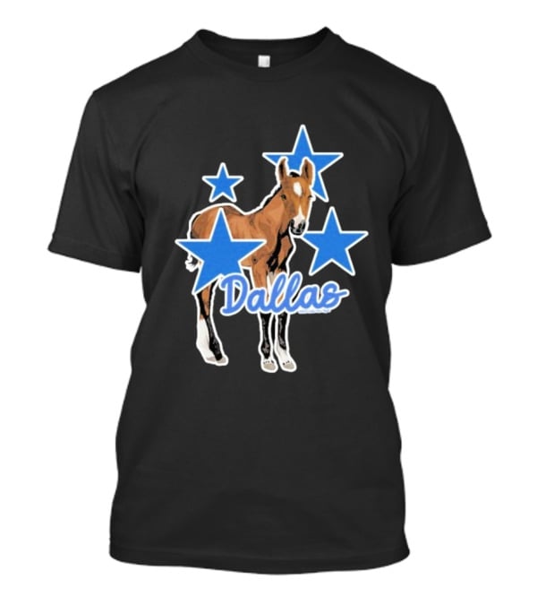 Dallas Horse With Blue Stars Iconic Design T-Shirt
