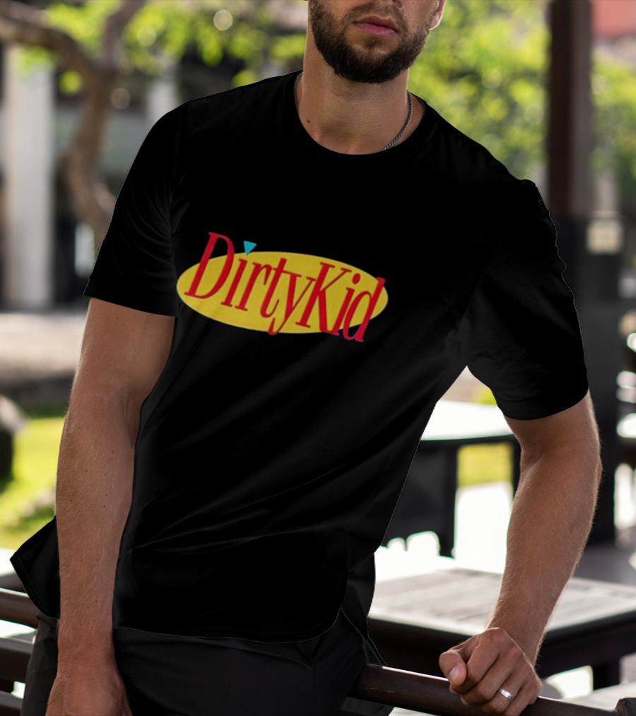 Dirty Kid Oval Bold Red Yellow Oval Style T-Shirt
